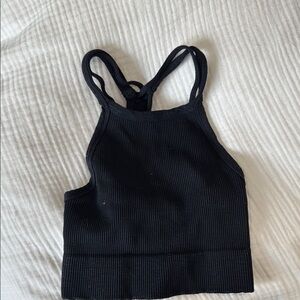 free people Black Ribbed Crop Top